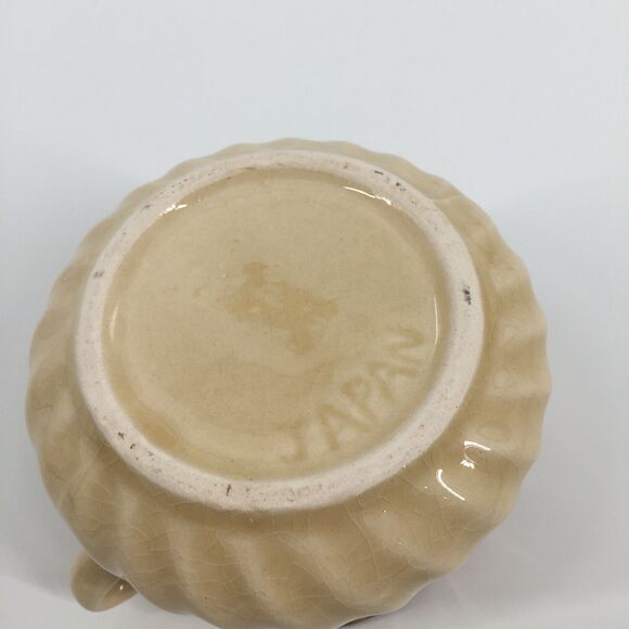 Vintage Consomme Soup Bowl Brown Cream Cottage Ceramic Made In Japan Handled Old - Picture 4 of 7